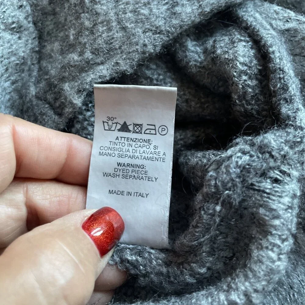 Siste's Italy Open Front Cardigan Duster Women's M Gray Mixed Weave Witchy Goth